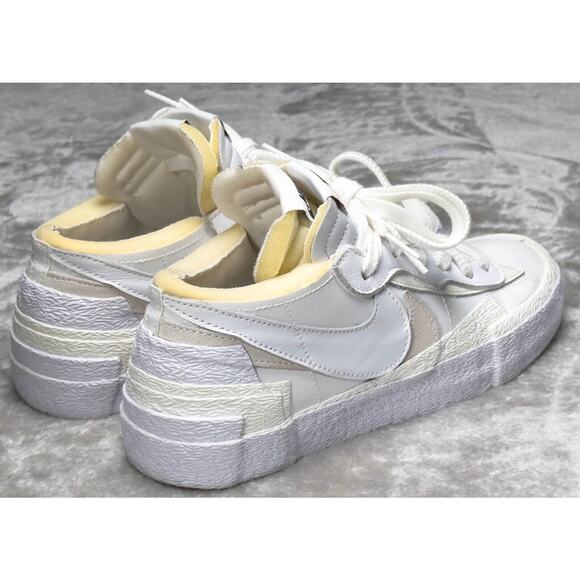 Nike Blazer x Sacai Low White Patent Leather Retro Sneakers Mens 8 DM6443-100 main image 6